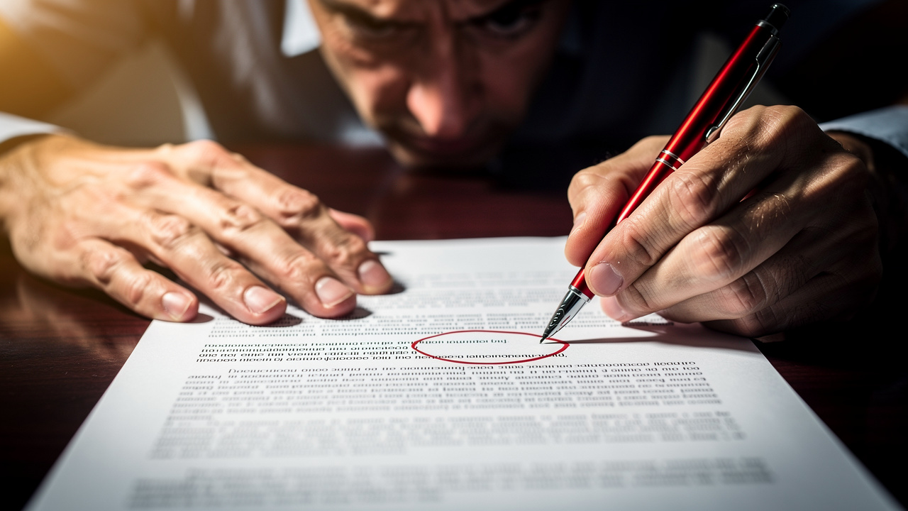 Business owner marking errors on a poorly drafted contract