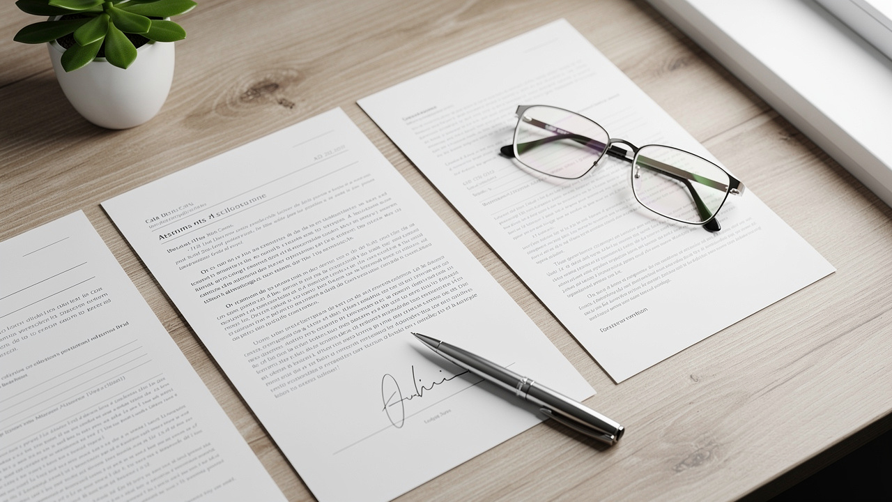 Core estate planning legal documents arranged on a desk