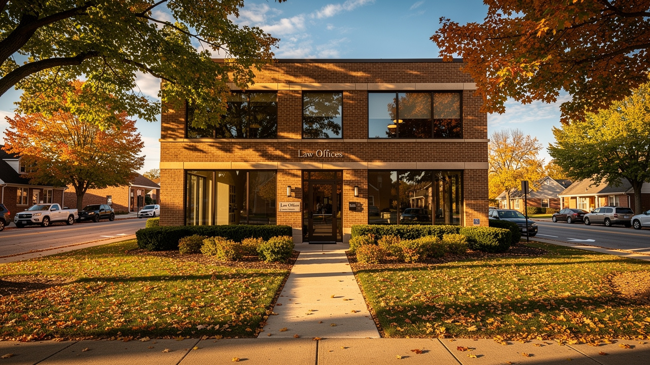 Professional law firm building on a tree-lined Frankfort Illinois street