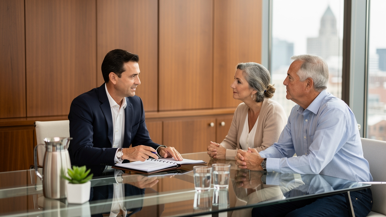 Estate attorney consulting with clients about Illinois probate process