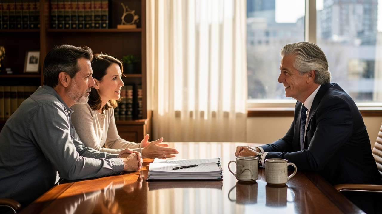 Estate planning attorney consulting with a Seattle couple
