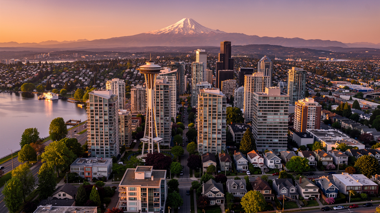 Seattle skyline highlighting high-value real estate and tech wealth