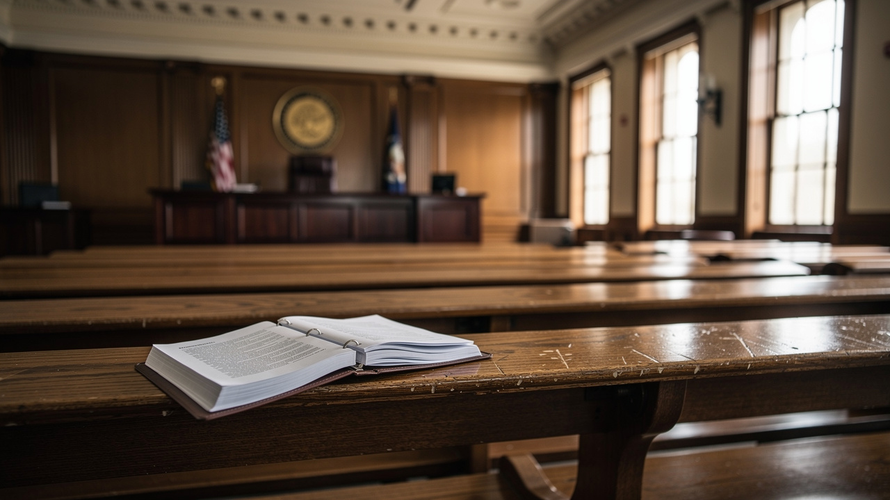 Empty courtroom representing probate legal process