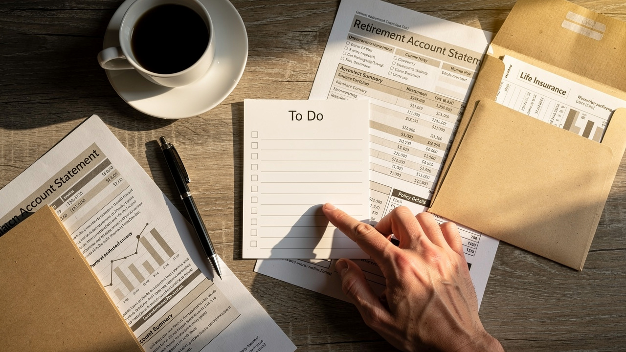 Hand reviewing a beneficiary form for errors